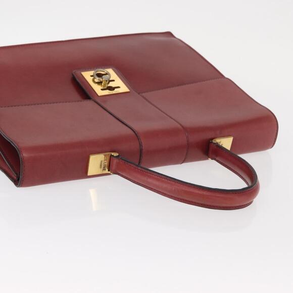 CELINE Hand Bag Leather Red Gold Auth 161005 - Picture 6 of 16